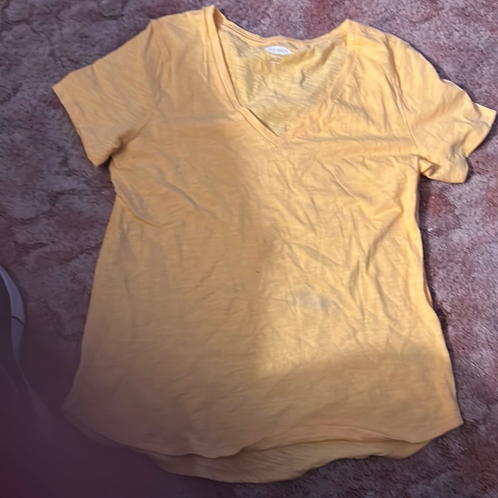 Yellow V-Neck Women's Top